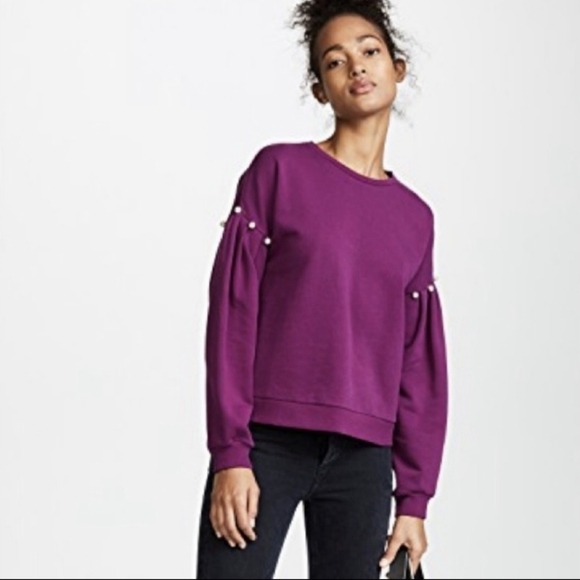 HOST PICK • Rebecca Minkoff Ellison Plum Pearl Sweatshirt - size XS - Picture 1 of 7